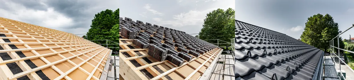 New roof being battened and felted on a Stockport property